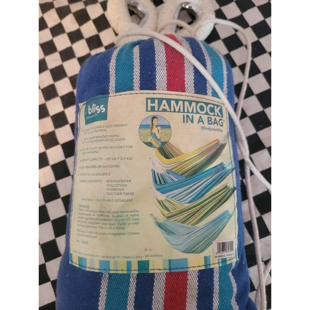 Bliss Hammocks Hammock In A Bag | Blue Stripe | Open Box